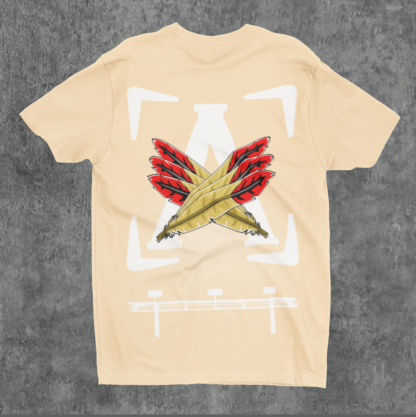 Beige/White AOD Billboard 6.4 Oz Tee