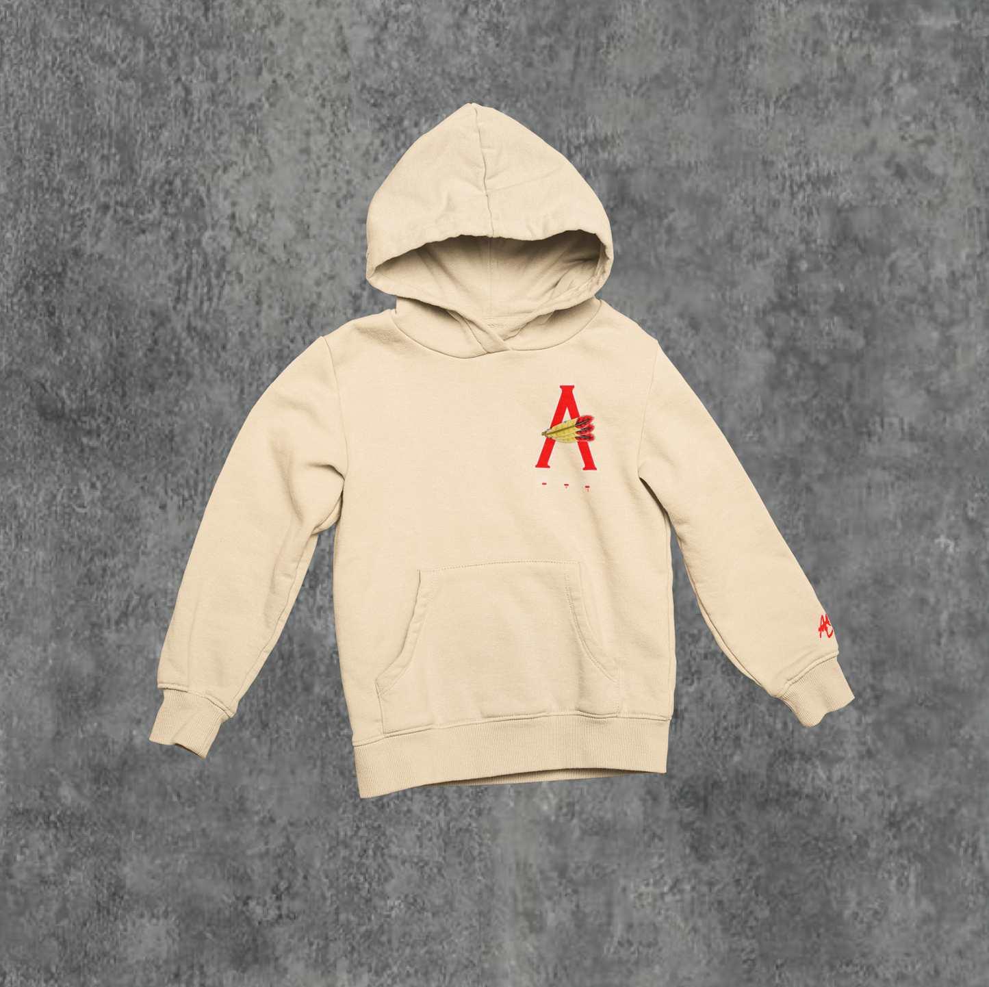 BEIGE/ RED- AOD BILLBOARD HOODIE