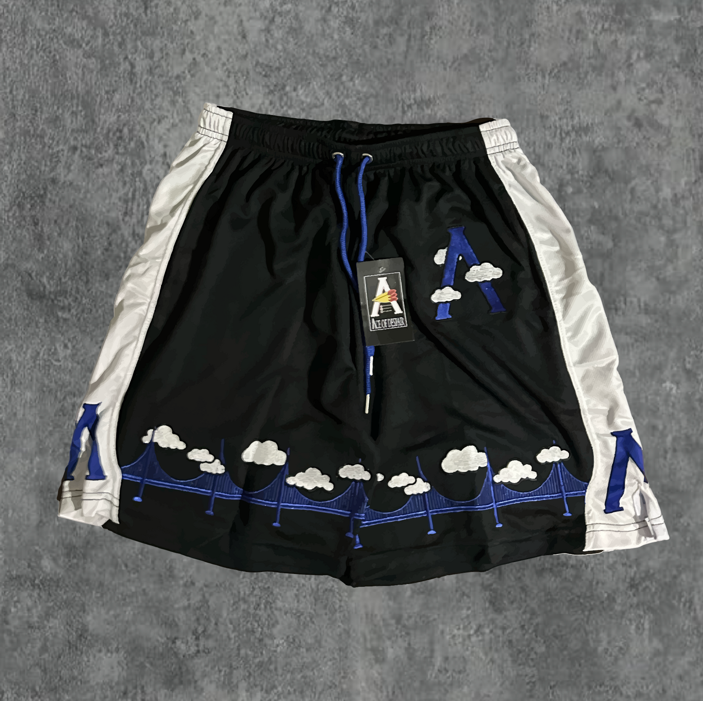 3. BLUE/BLK AOD Cloud 9 Shorts