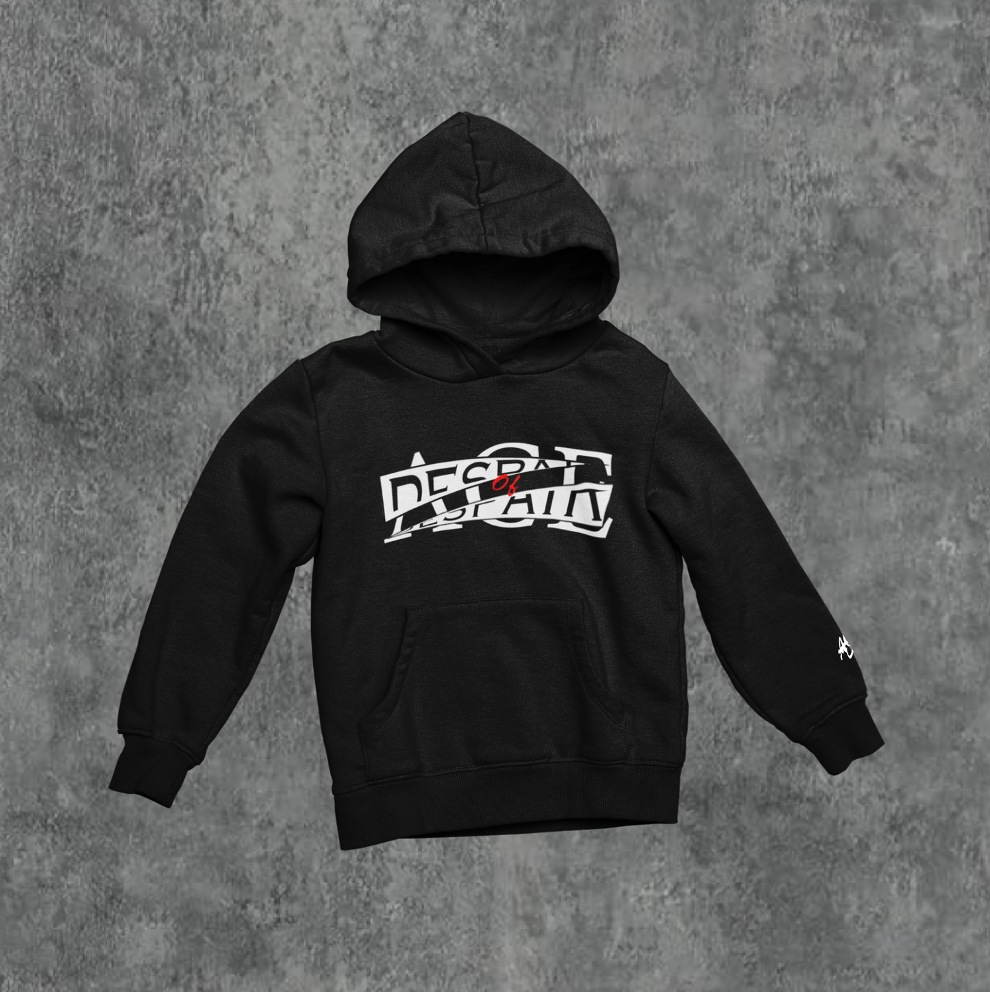 WHITE/BLK Ace Of Despair "Shredded Doubt" Hoodies