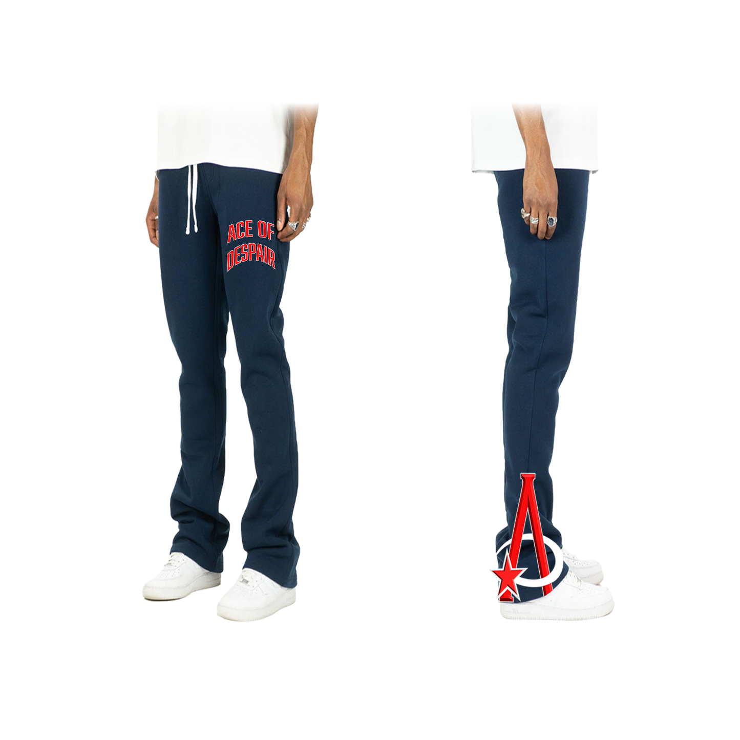 Blue/White/ Red- AOD Star Stack Sweat Pants