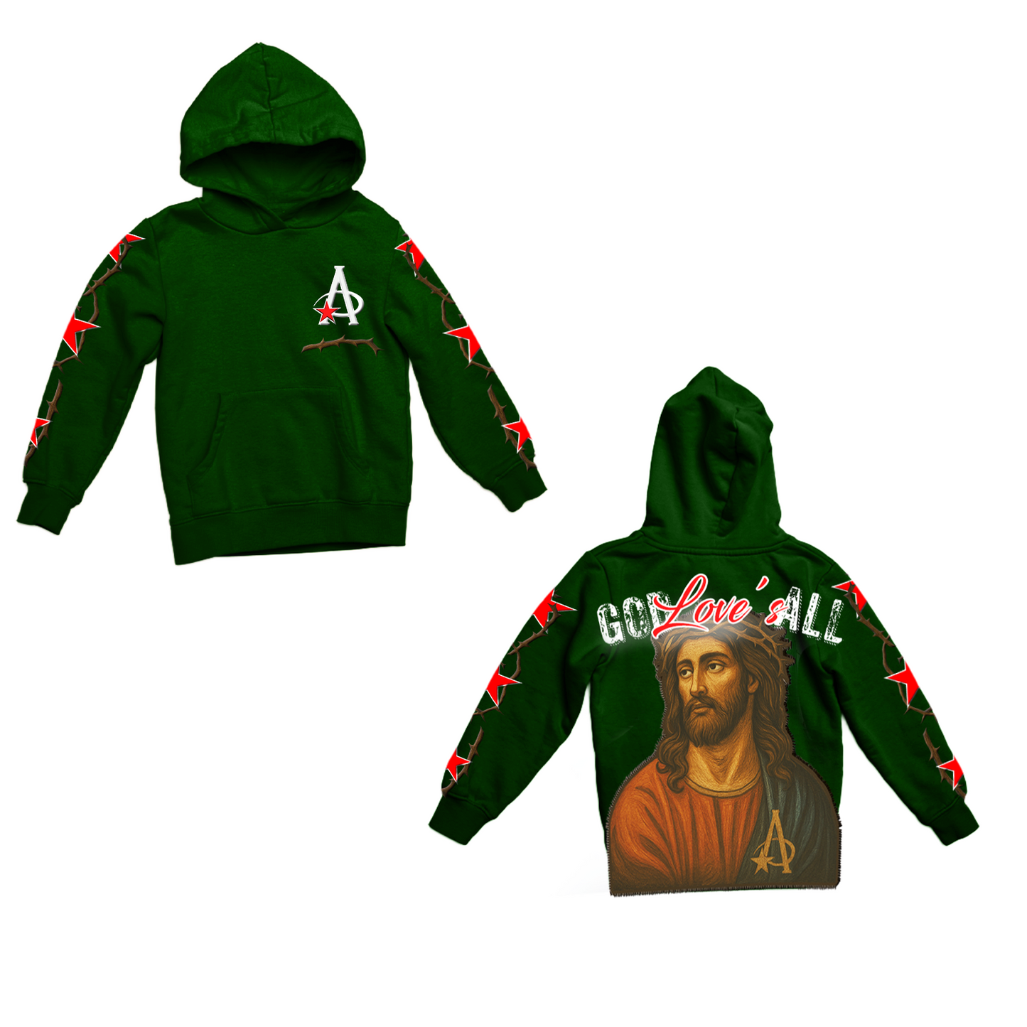 GREEN "GOD LOVE'S ALL" HOODIE COLLECTION **LIMITED EDITION**