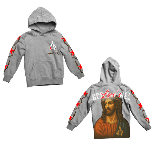 GREY "GOD LOVE'S ALL" HOODIE COLLECTION **LIMITED EDITION**