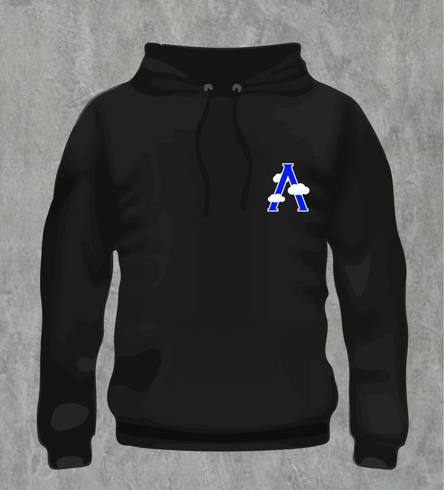 Hooded Sweat Top Blk/Blue