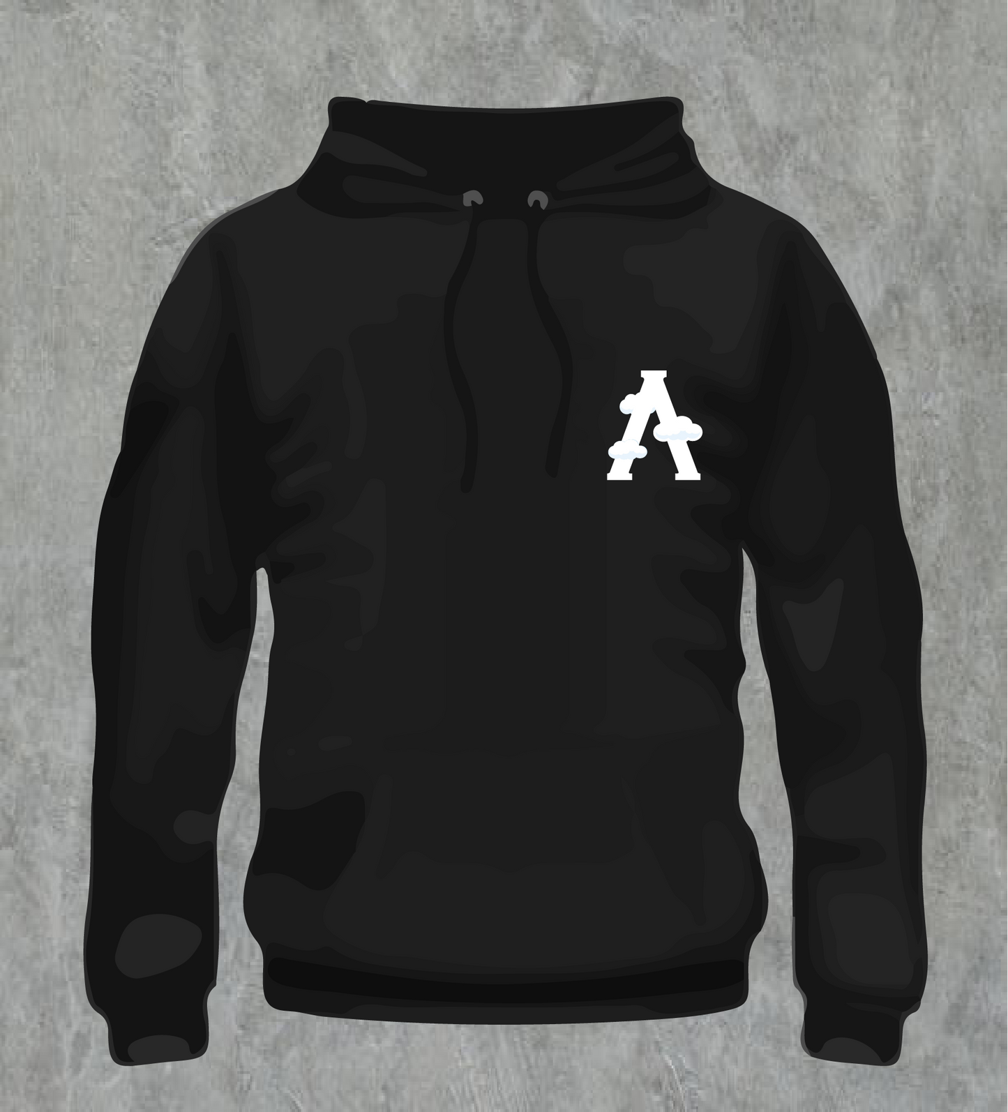 Hooded Sweat Top Blk/White