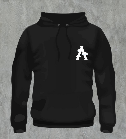 Hooded Sweat Top Blk/White