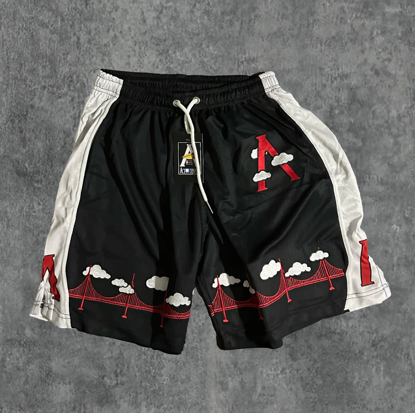 5.  RED/WHITE AOD Cloud 9 Shorts