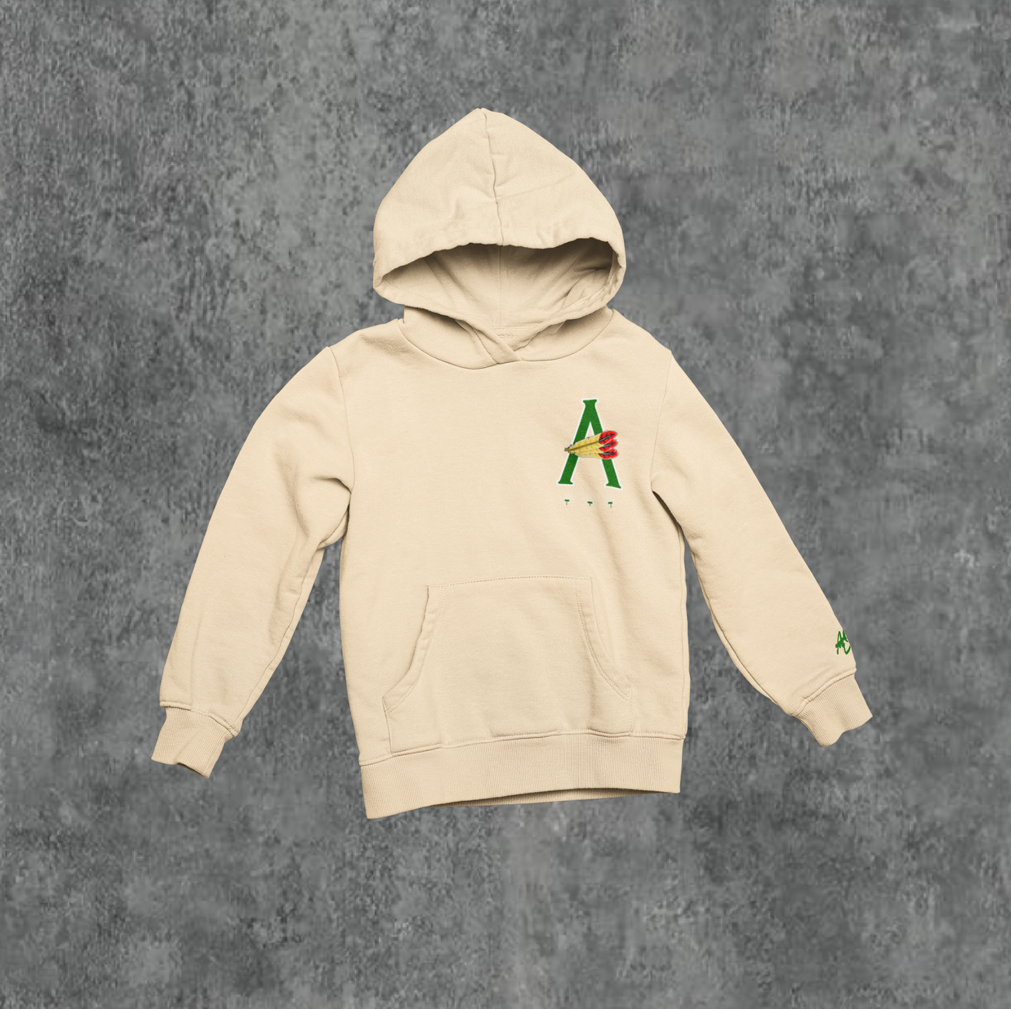 BEIGE/ GREEN- AOD BILLBOARD HOODIE