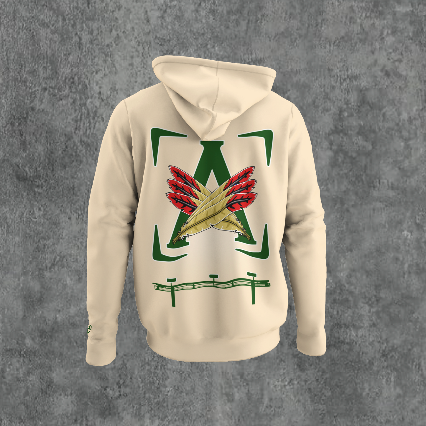 BEIGE/ GREEN- AOD BILLBOARD HOODIE