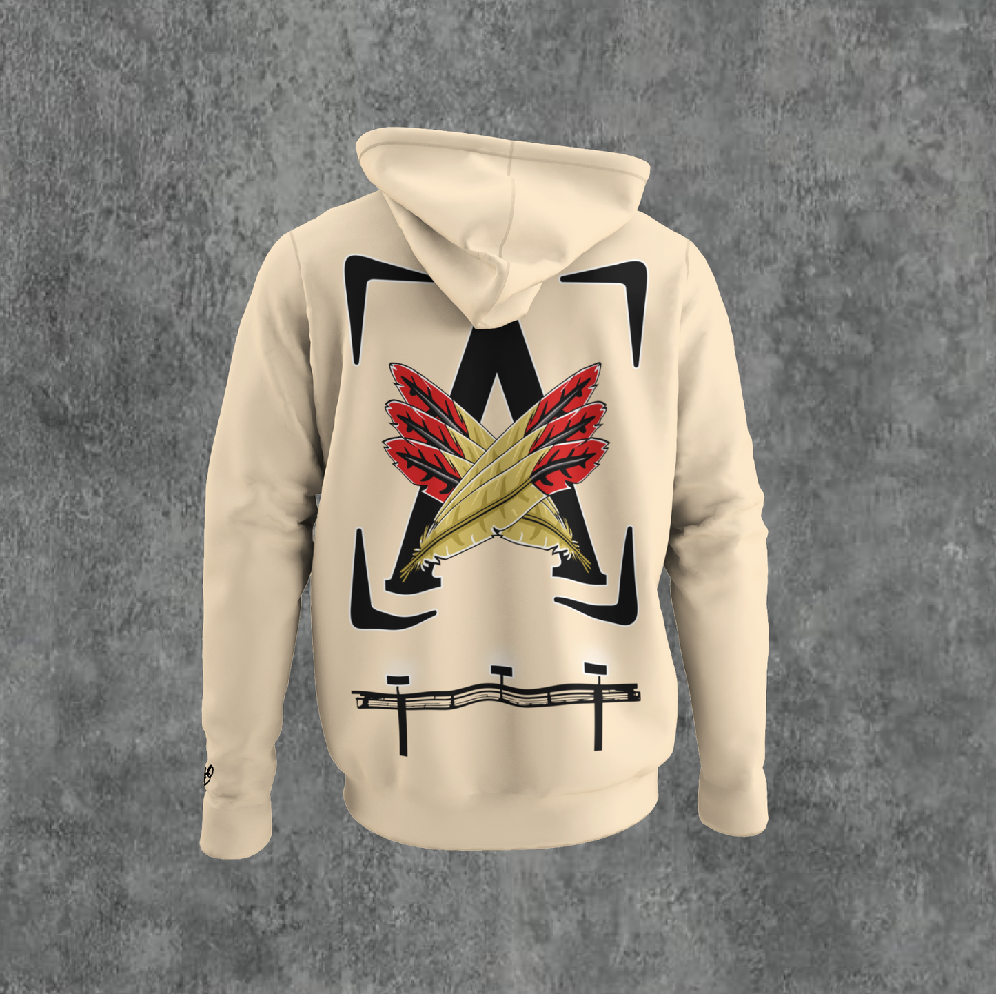 BEIGE/ BLACK- AOD BILLBOARD HOODIE