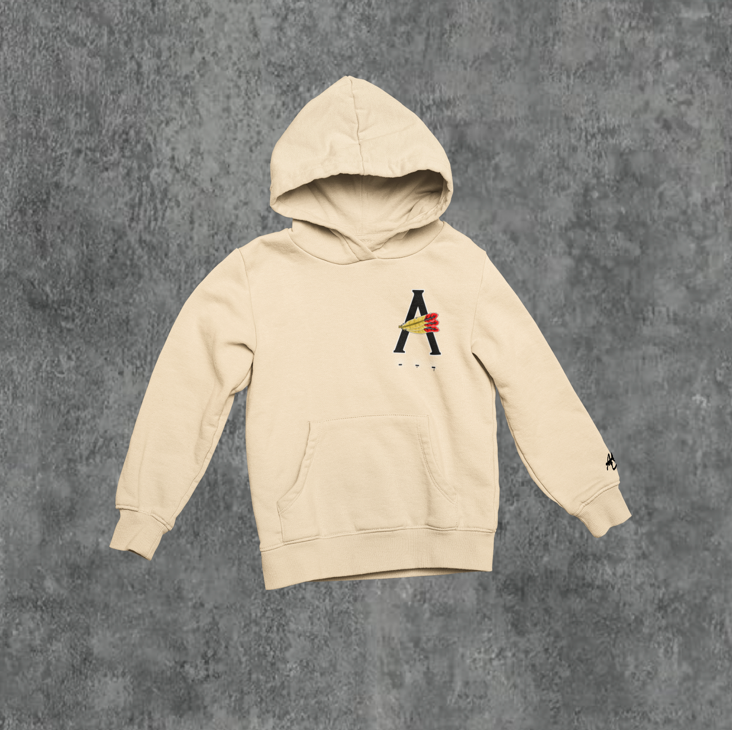 BEIGE/ BLACK- AOD BILLBOARD HOODIE