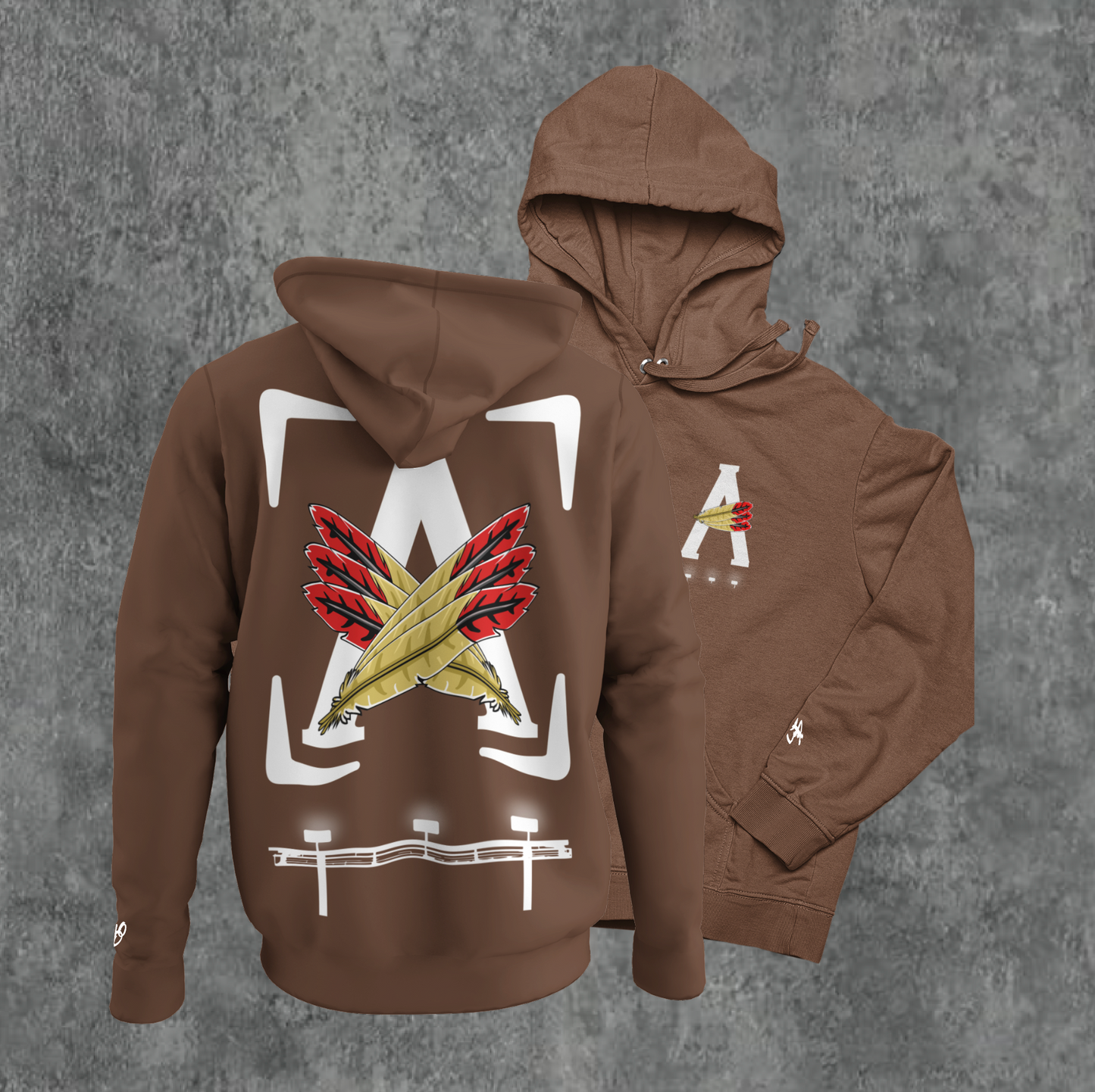 BROWN/ WHITE- AOD BILLBOARD HOODIE