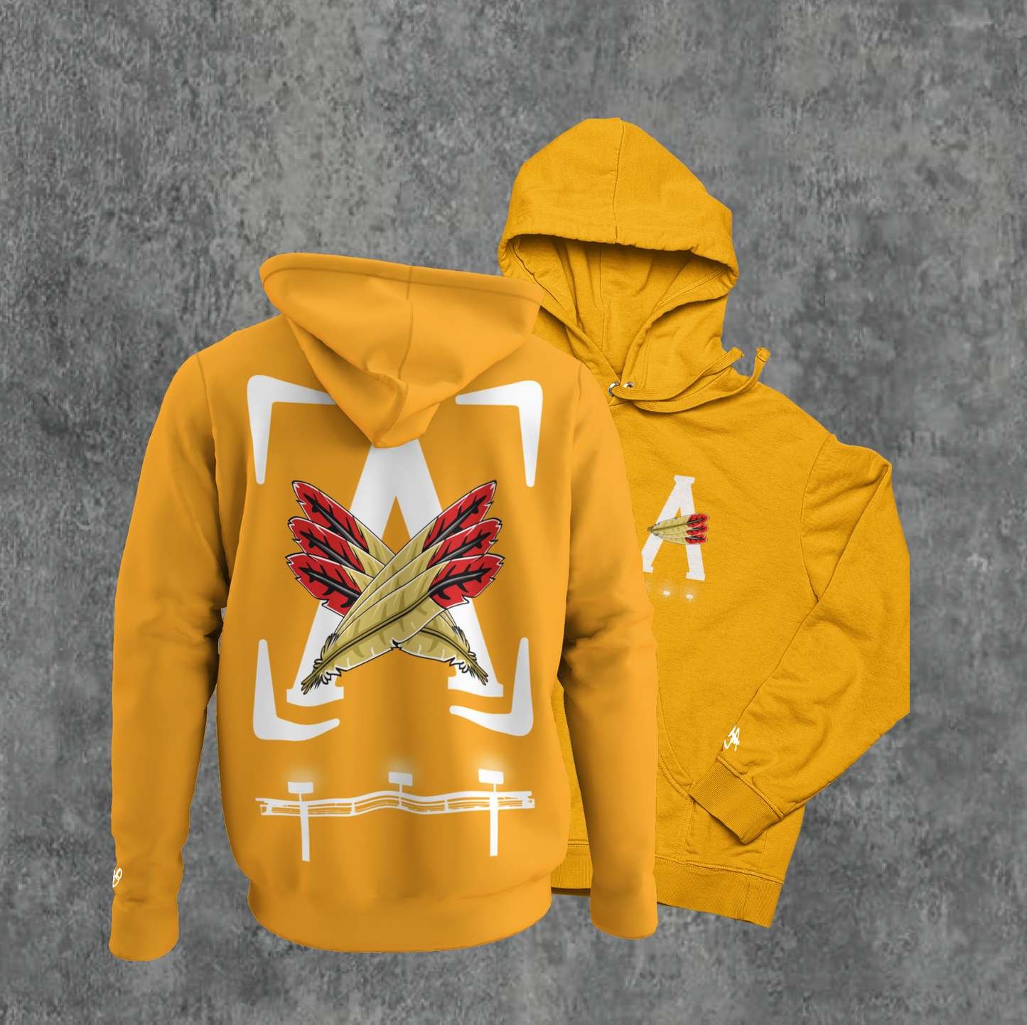 MUSTARD/ WHITE- AOD BILLBOARD HOODIE