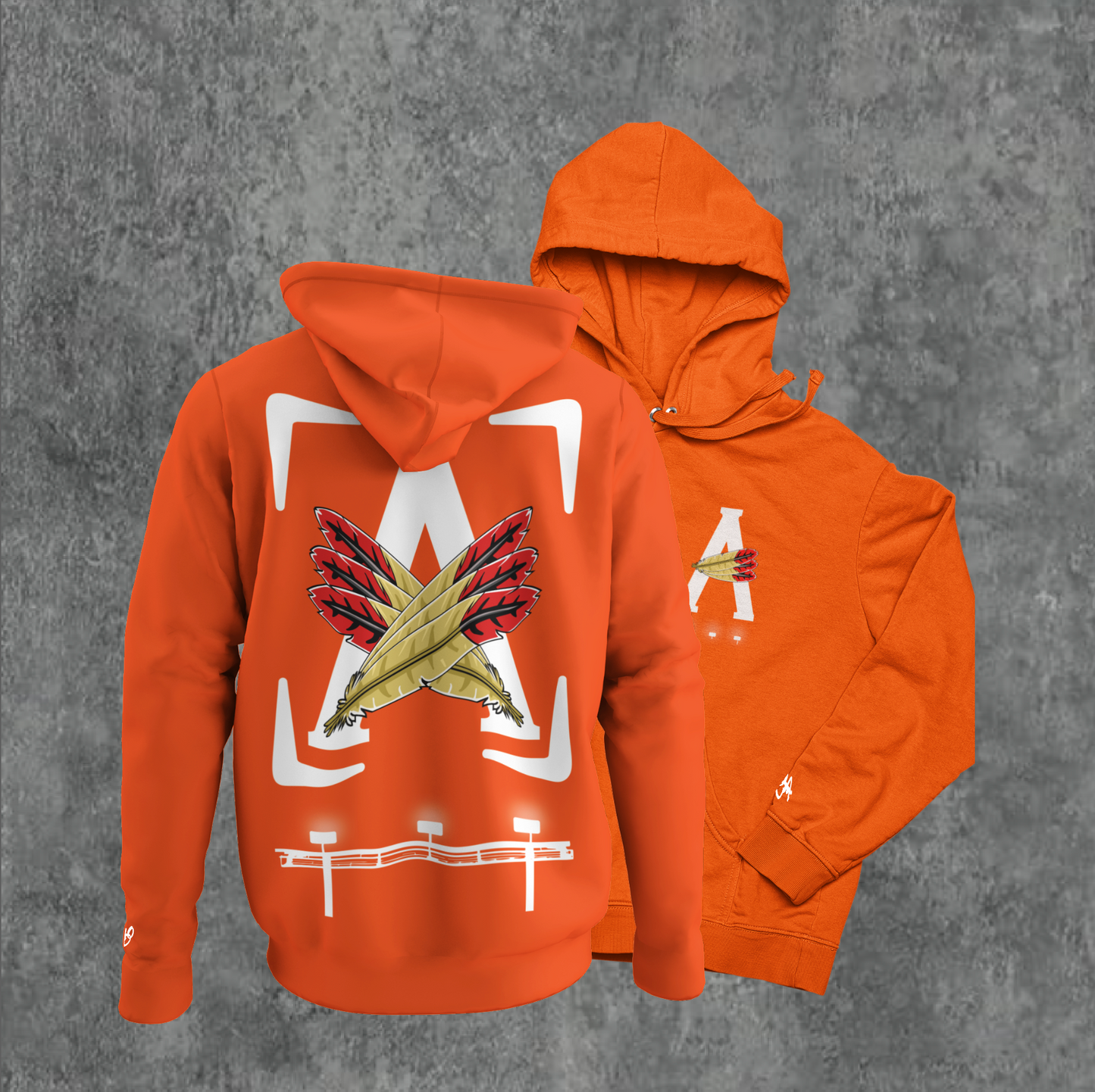 ORANGE/ WHITE- AOD BILLBOARD HOODIE