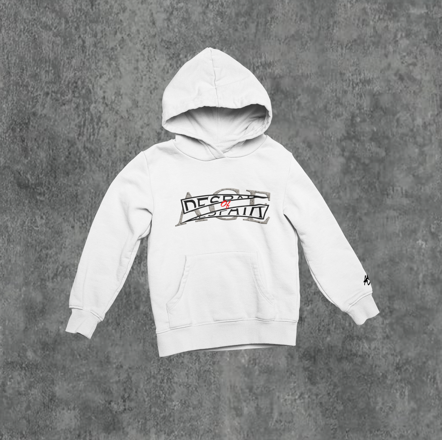 WHITE/BLK/ GREY AOD Shredded Winter Hoodies