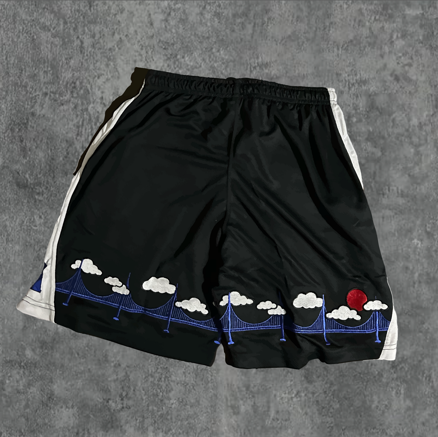 3.   BLUE/BLK AOD Cloud 9 Shorts