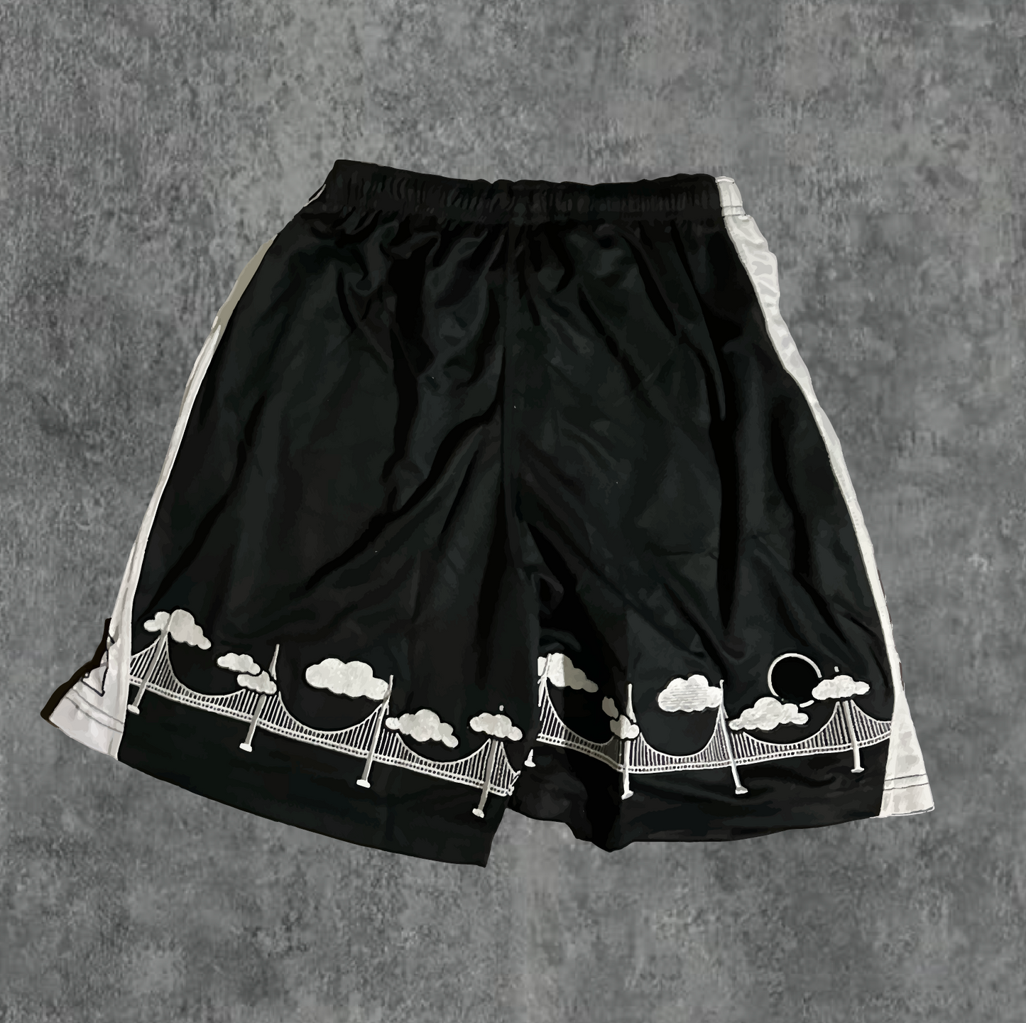 4. WHITE/BLK AOD Cloud 9 Shorts