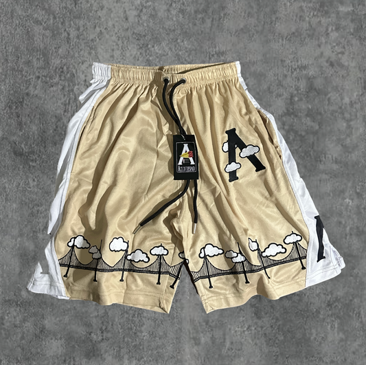 6. BLK/BEIGE AOD Cloud 9 Shorts