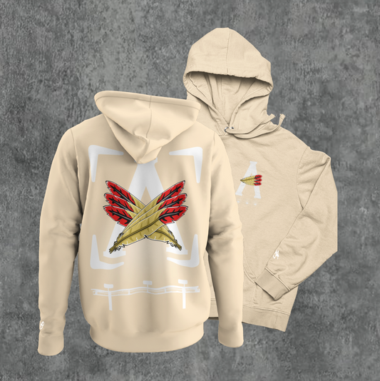 BEIGE/ WHITE- AOD BILLBOARD HOODIE