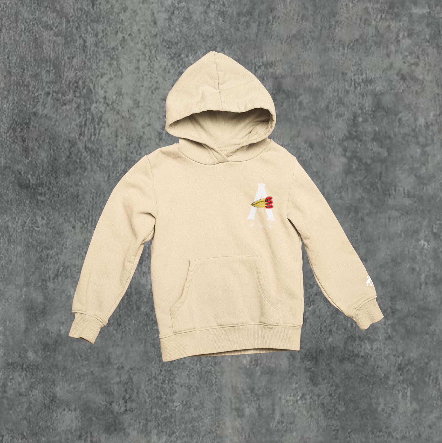 BEIGE/ WHITE- AOD BILLBOARD HOODIE