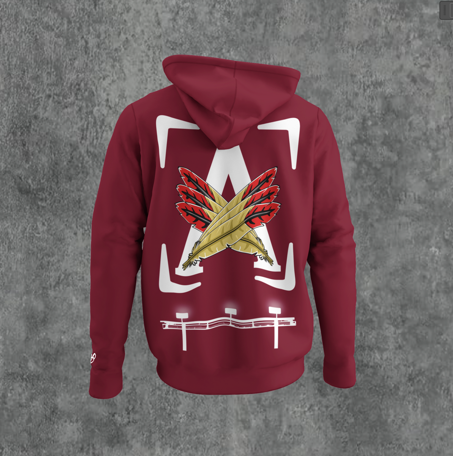 BURGUNDY/ WHITE- AOD BILLBOARD HOODIE