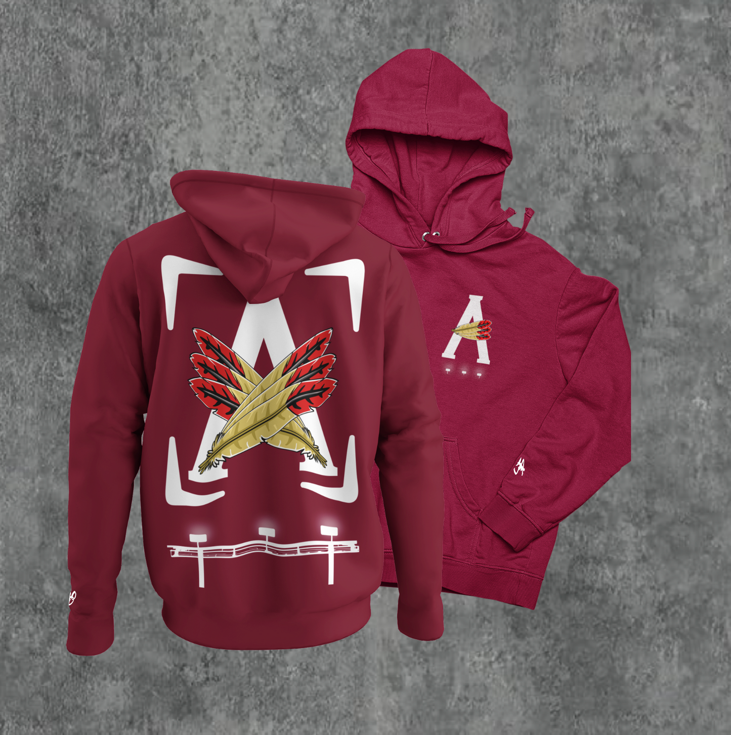 BURGUNDY/ WHITE- AOD BILLBOARD HOODIE