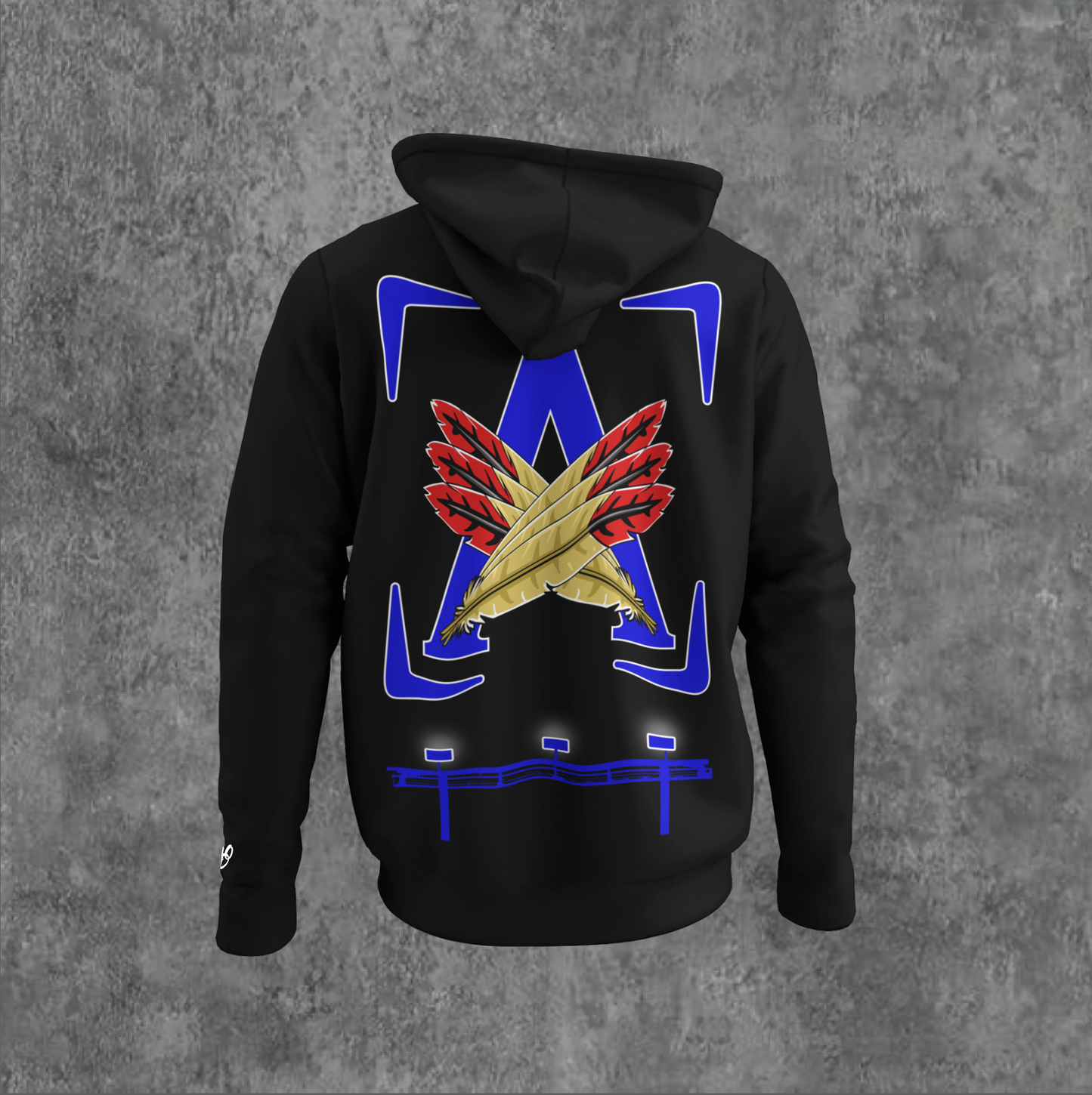 BLK/BLUE - AOD BILLBOARD HOODIE