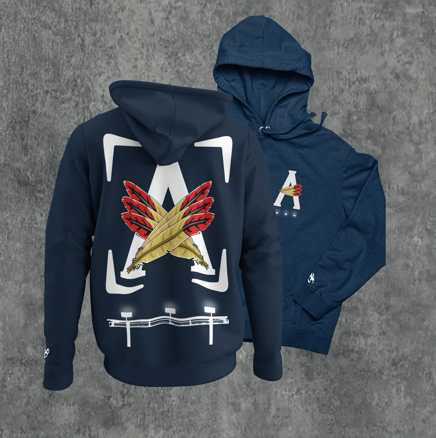 NAVY BLUE/ WHITE- AOD BILLBOARD HOODIE