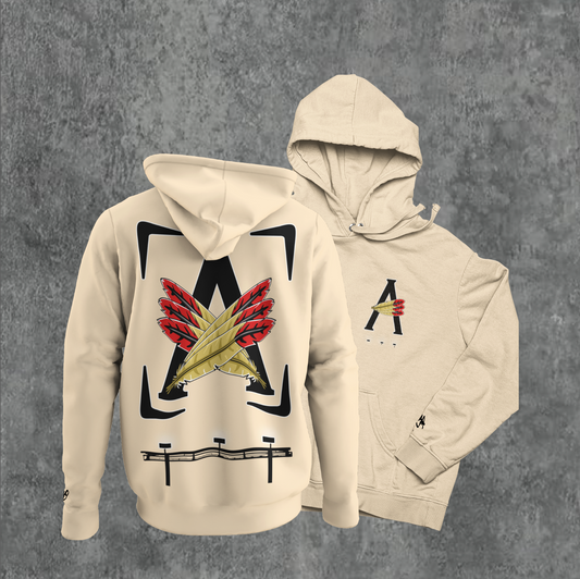 BEIGE/ BLACK- AOD BILLBOARD HOODIE