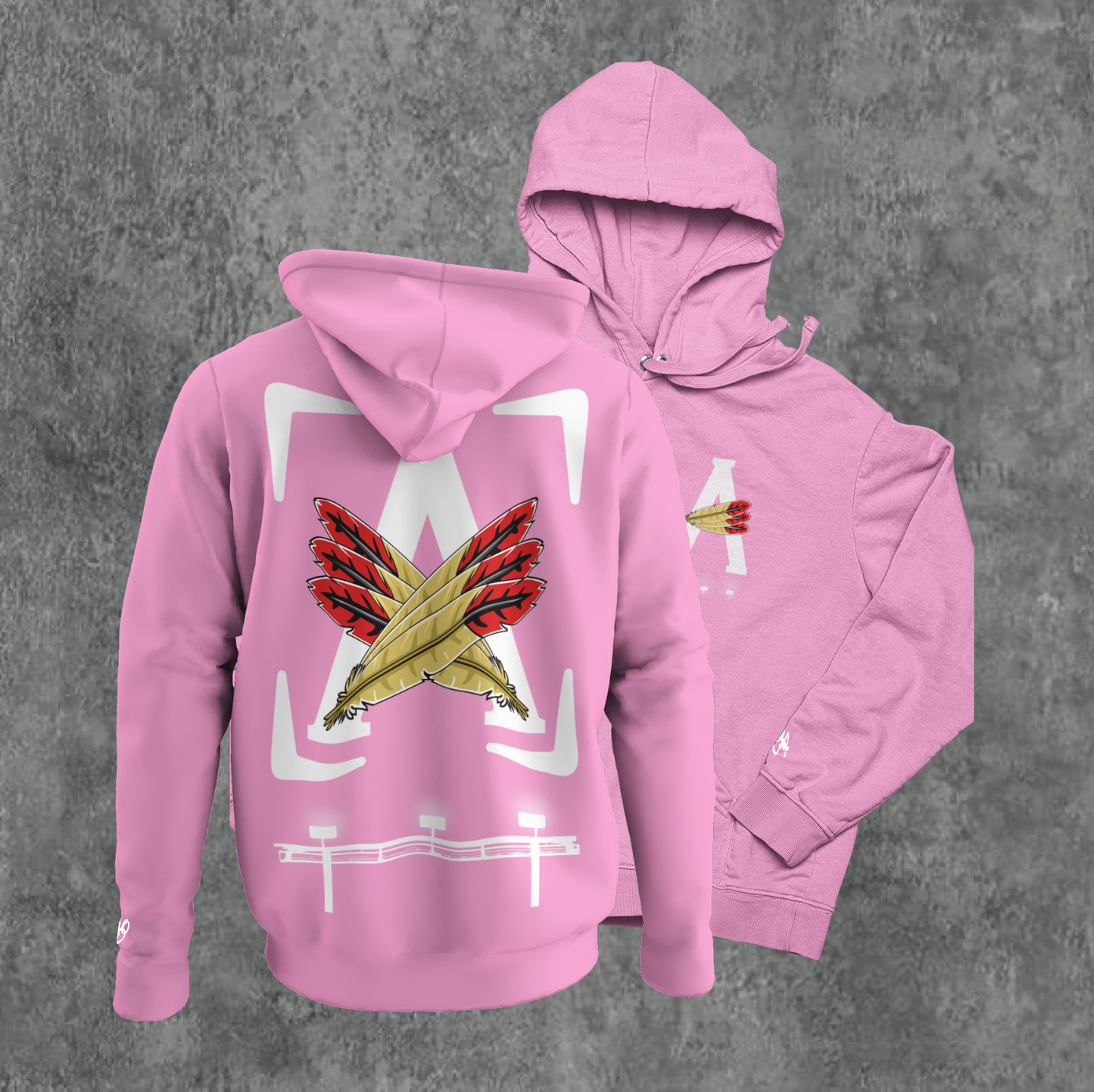 PINK/ WHITE- AOD BILLBOARD HOODIE