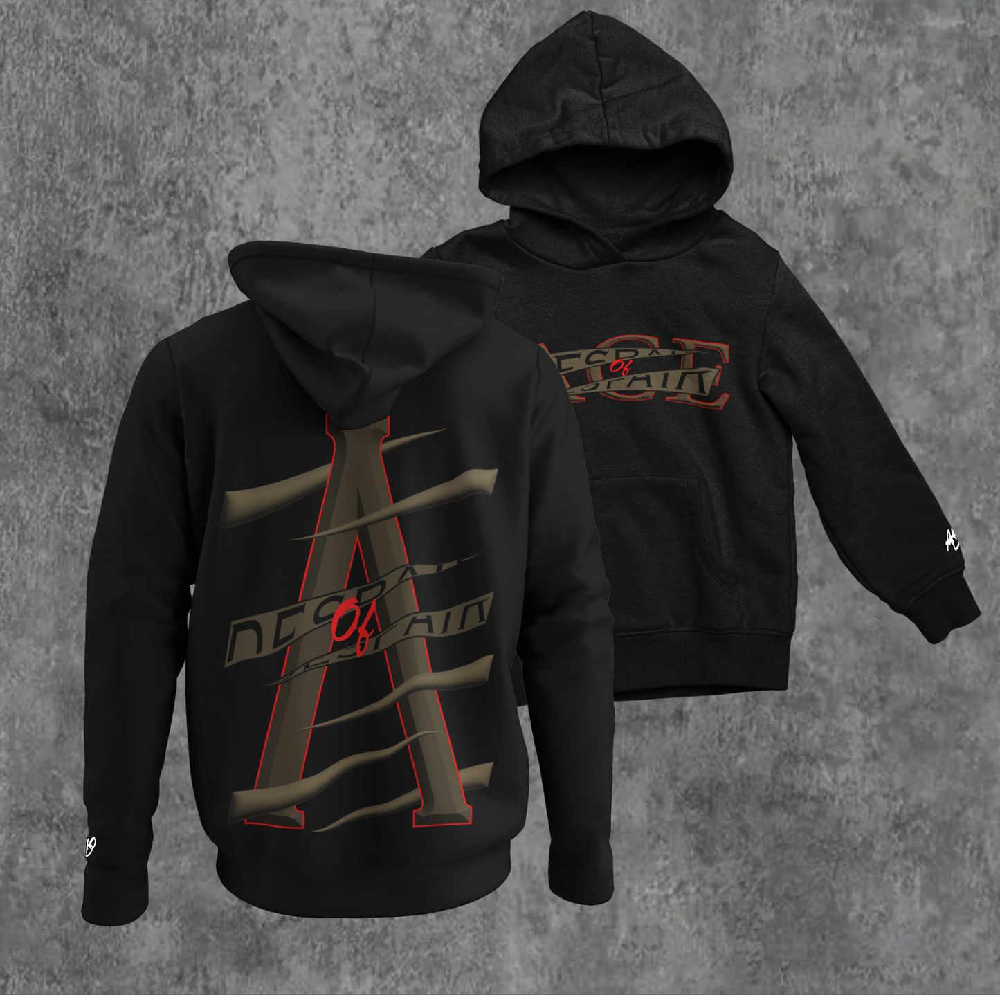 BROWN/BLACK AOD Shredded Winter Hoodies