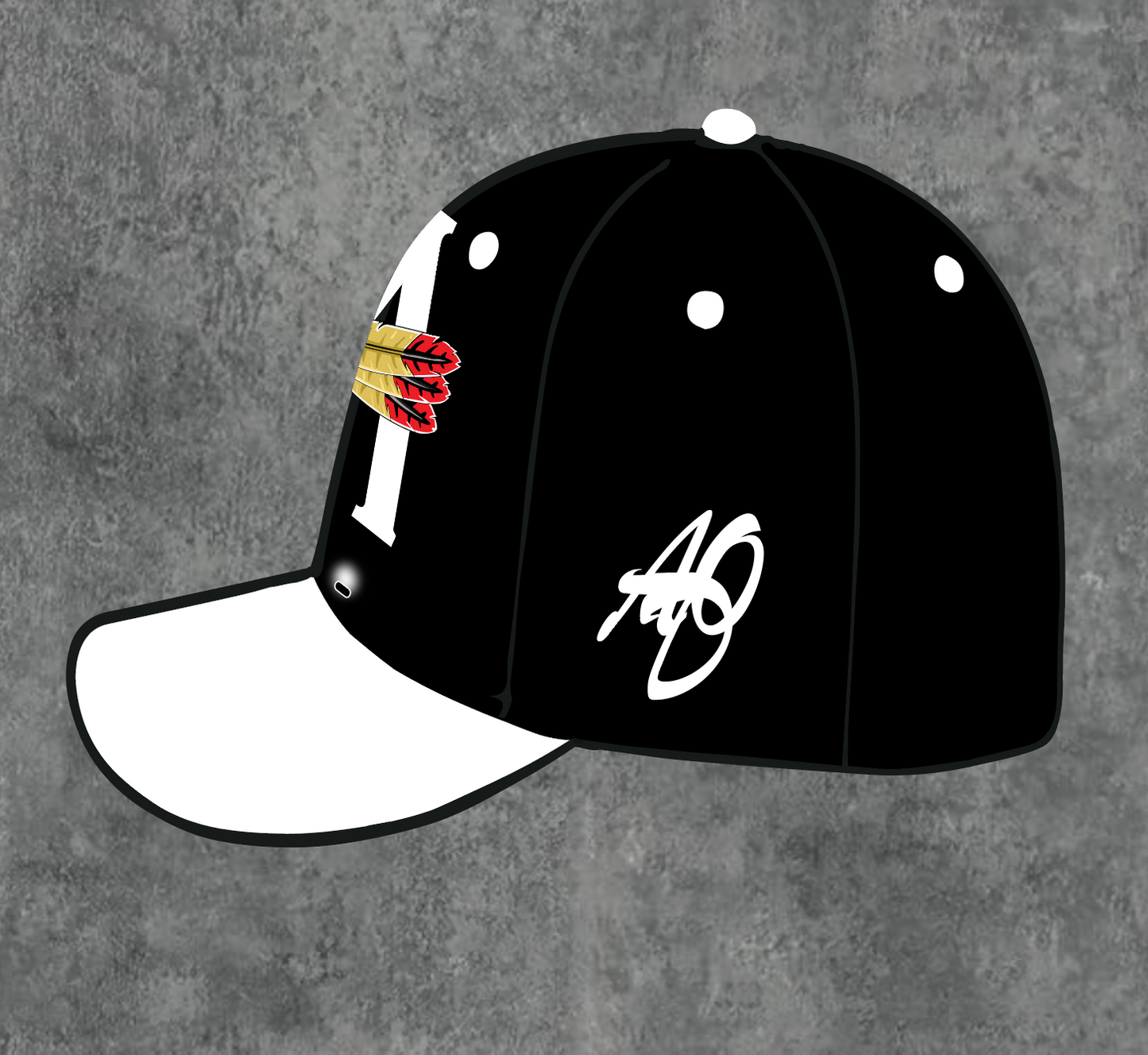 BLK/ WHITE AOD SNAPBACK