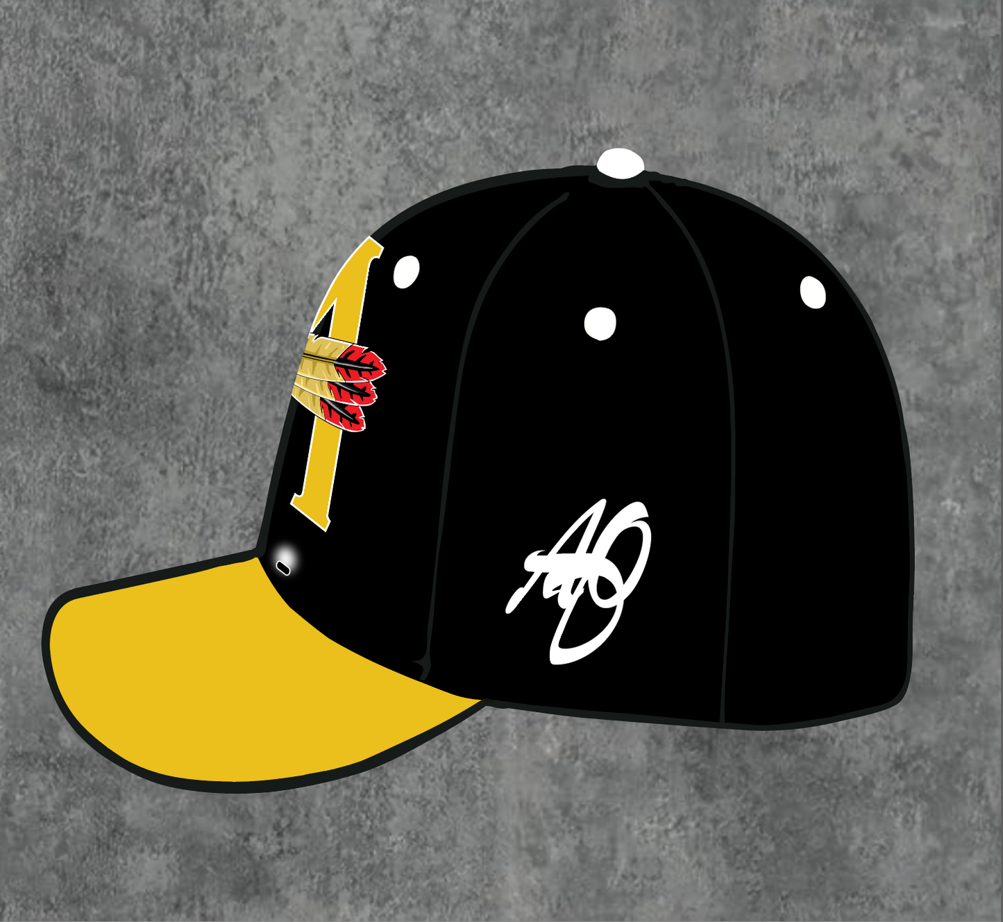 BLK/ YELLOW AOD SNAPBACK